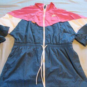 Nike Women's Sz L Icon Clash Pink Teal White Track Jacket Windbreaker Retro